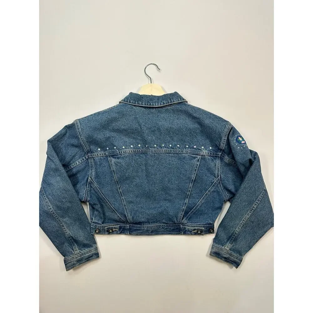 Vintage 1980’s LA Gear Denim and Rhinestone Jean Jacket Size Large